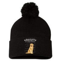 Funny Anatomy Golden Retriever Dog Lover Pom Pom 12in Knit Beanie