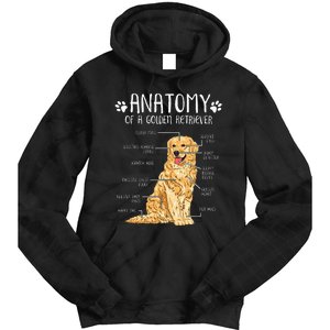 Funny Anatomy Golden Retriever Dog Lover Tie Dye Hoodie