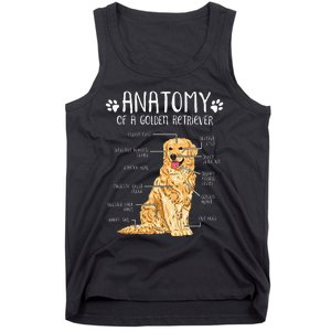 Funny Anatomy Golden Retriever Dog Lover Tank Top