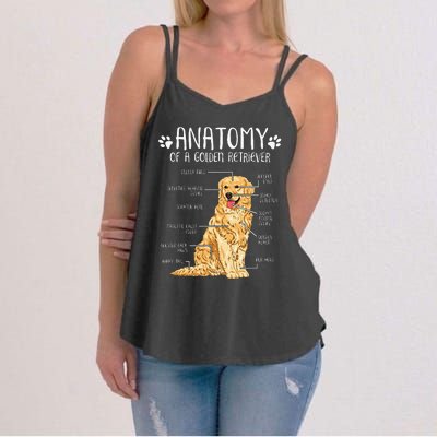 Funny Anatomy Golden Retriever Dog Lover Women's Strappy Tank