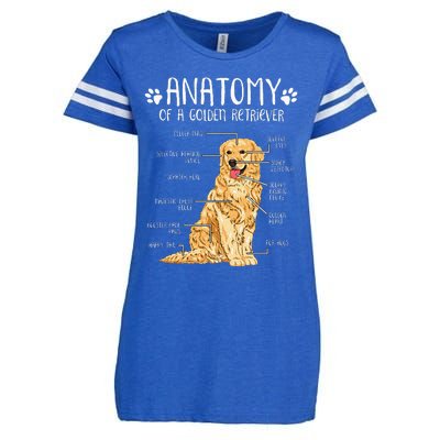 Funny Anatomy Golden Retriever Dog Lover Enza Ladies Jersey Football T-Shirt