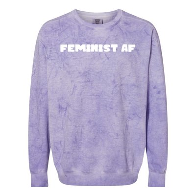 Feminist Af Gift Colorblast Crewneck Sweatshirt