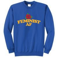 Feminist Af Gift Feminism Red Rose Design Feminist Art Sweatshirt