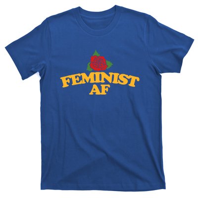 Feminist Af Gift Feminism Red Rose Design Feminist Art T-Shirt