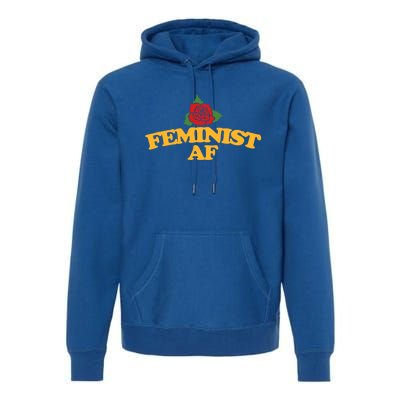 Feminist Af Gift Feminism Red Rose Design Feminist Art Premium Hoodie