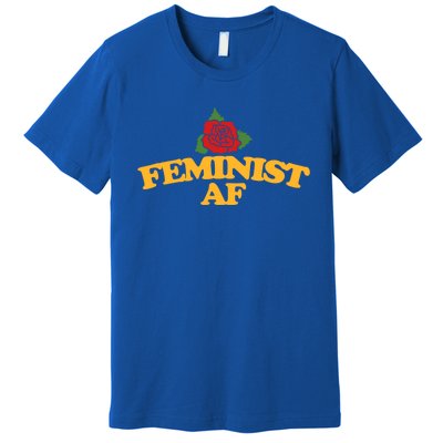 Feminist Af Gift Feminism Red Rose Design Feminist Art Premium T-Shirt