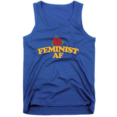 Feminist Af Gift Feminism Red Rose Design Feminist Art Tank Top