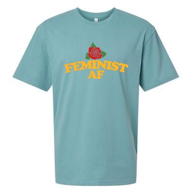 Feminist Af Gift Feminism Red Rose Design Feminist Art Sueded Cloud Jersey T-Shirt