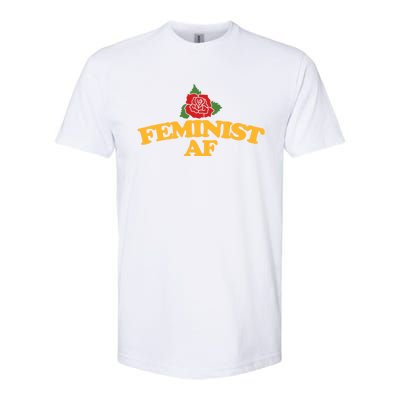 Feminist Af Gift Feminism Red Rose Design Feminist Art Softstyle CVC T-Shirt