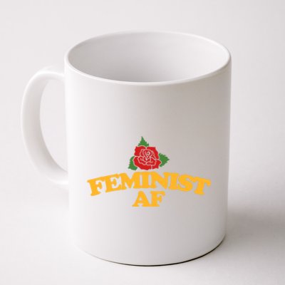 Feminist Af Gift Feminism Red Rose Design Feminist Art Coffee Mug