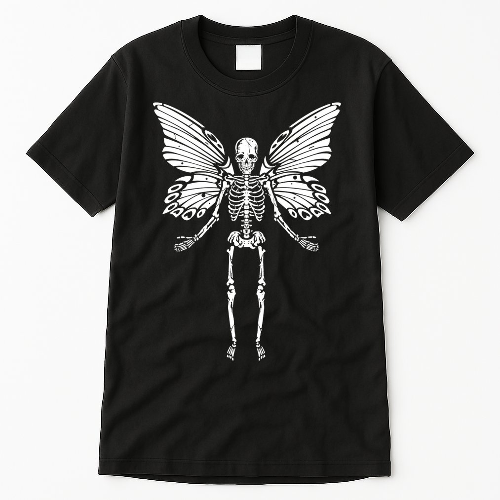 Fairycore Aesthetic Gothic Butterfly Skeleton Fairy Grunge Tall T-Shirt
