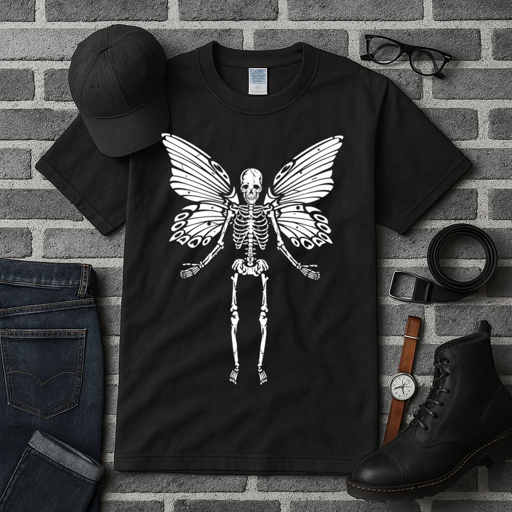 Fairycore Aesthetic Gothic Butterfly Skeleton Fairy Grunge Tall T-Shirt