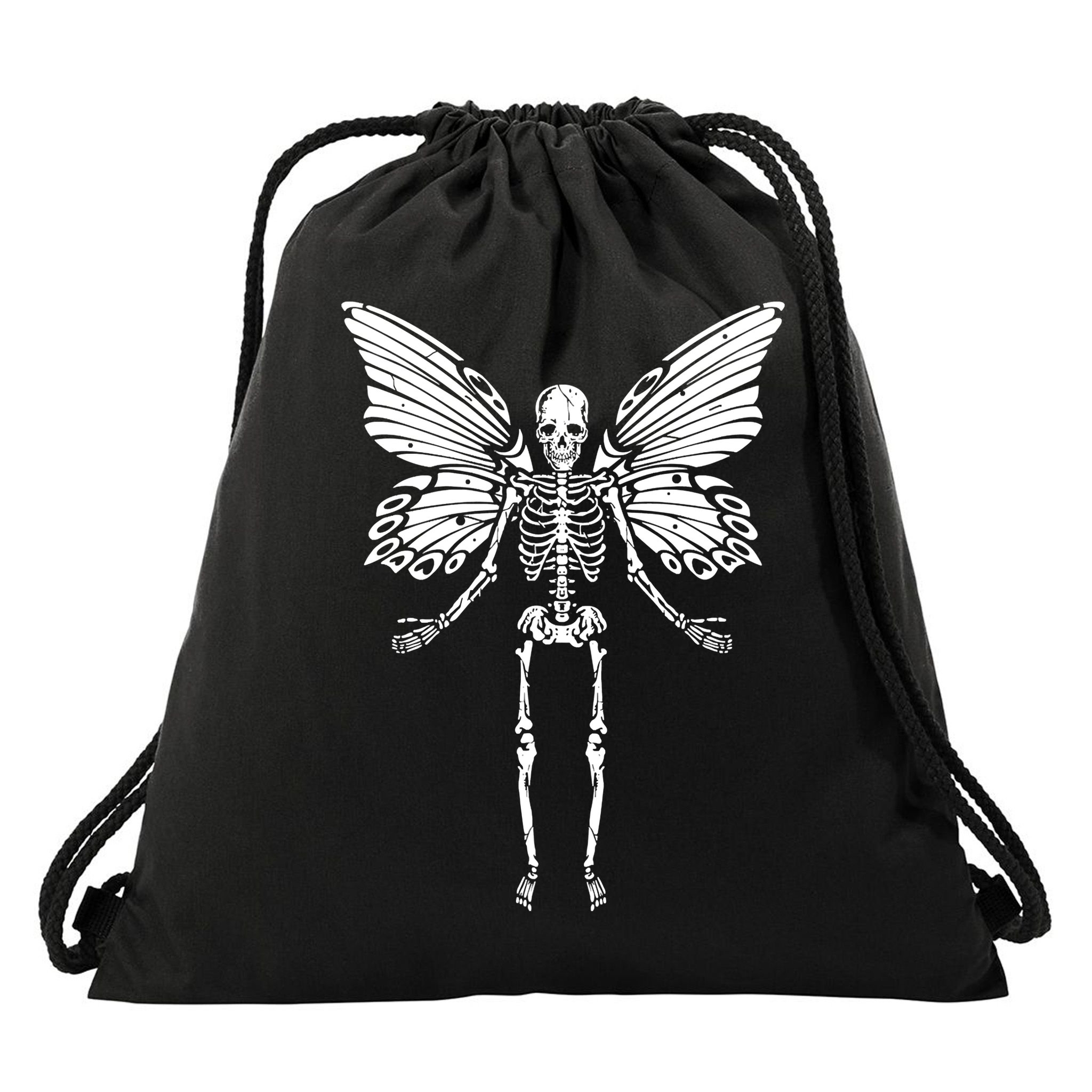 Fairycore Aesthetic Gothic Butterfly Skeleton Fairy Grunge Drawstring Bag