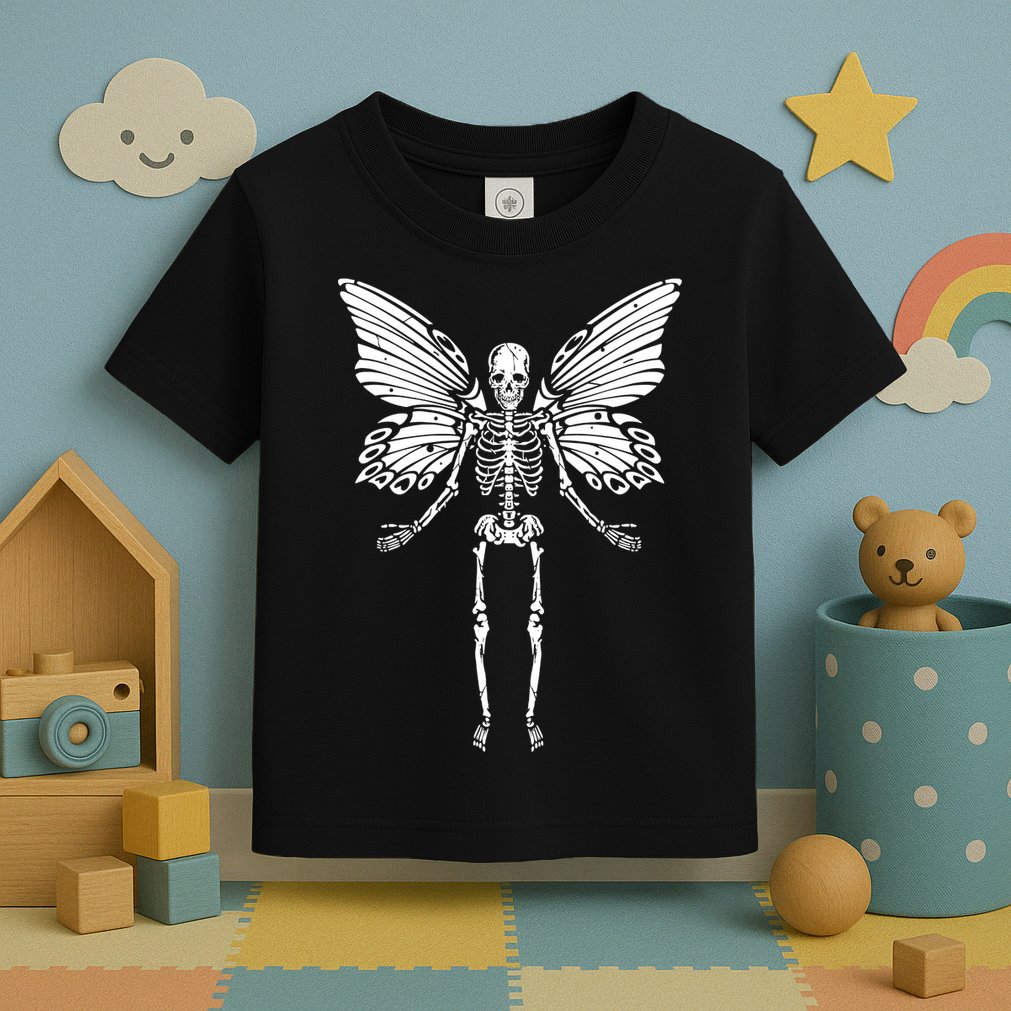 Fairycore Aesthetic Gothic Butterfly Skeleton Fairy Grunge Toddler T-Shirt