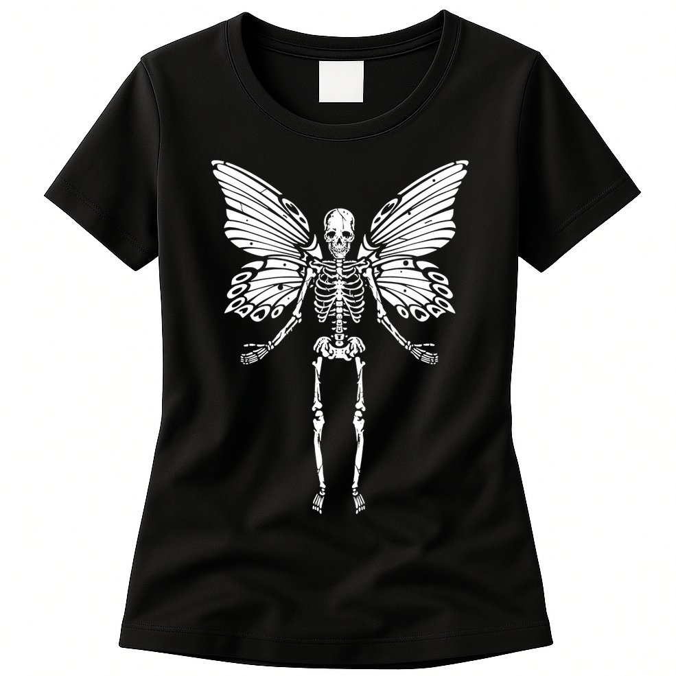 Fairycore Aesthetic Gothic Butterfly Skeleton Fairy Grunge Womens T-Shirt