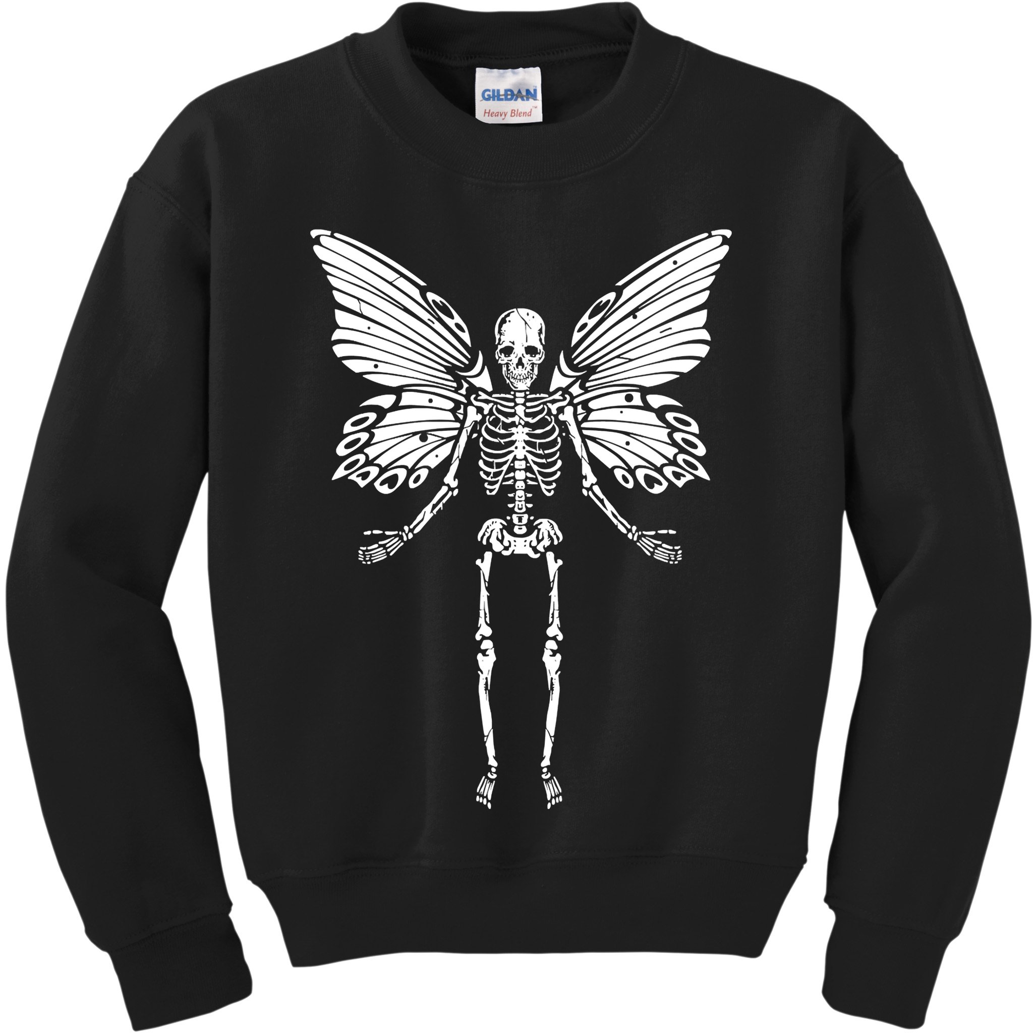 Fairycore Aesthetic Gothic Butterfly Skeleton Fairy Grunge Kids Sweatshirt