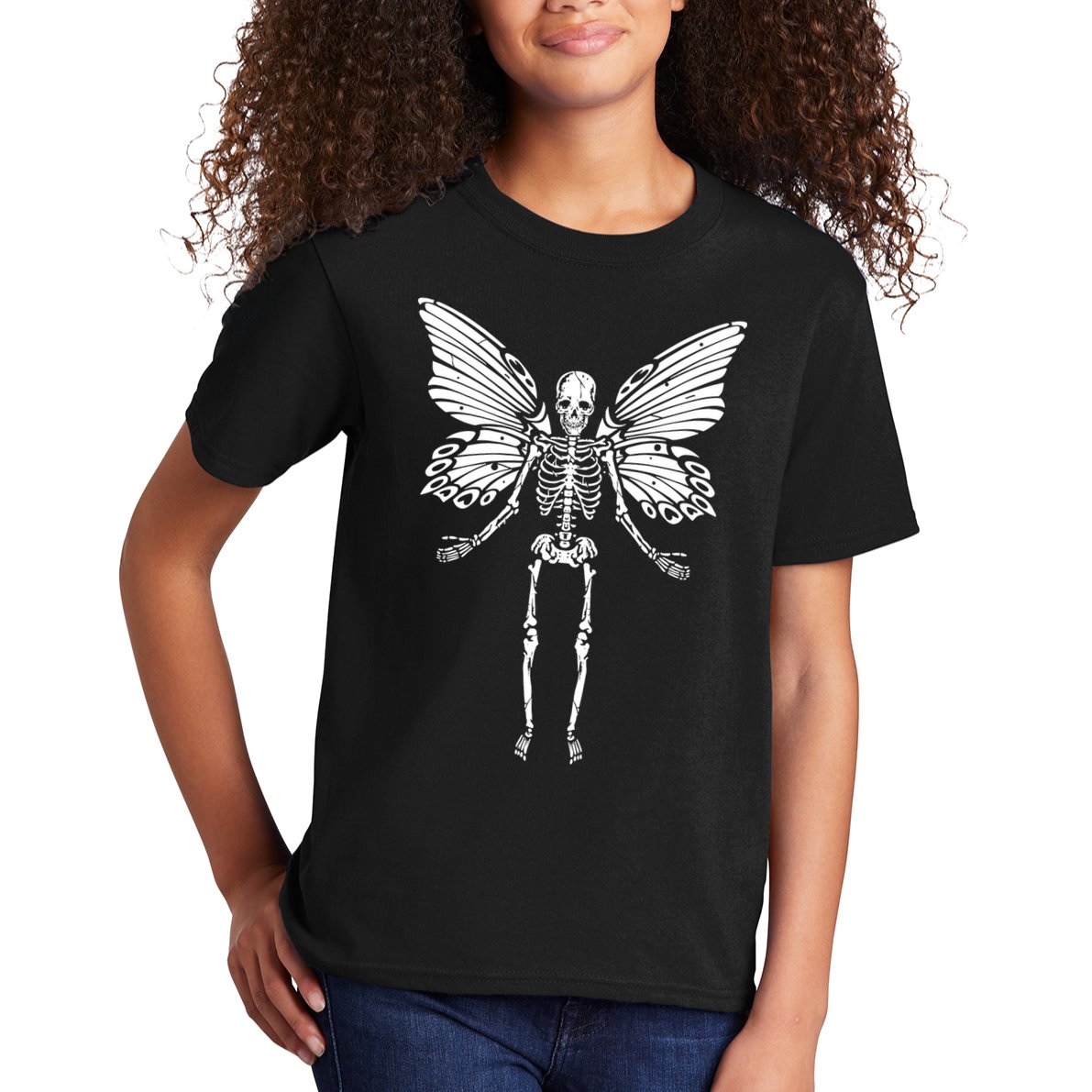 Fairycore Aesthetic Gothic Butterfly Skeleton Fairy Grunge Kids T-Shirt