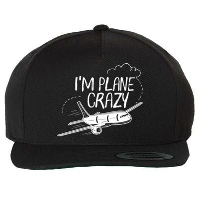 Funny Airplane Gift For Plane Lovers Plane Crazy Cute Gift Wool Snapback Cap