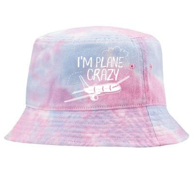 Funny Airplane Gift For Plane Lovers Plane Crazy Cute Gift Tie-Dyed Bucket Hat