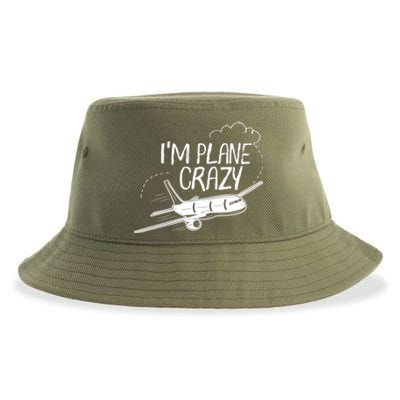 Funny Airplane Gift For Plane Lovers Plane Crazy Cute Gift Sustainable Bucket Hat