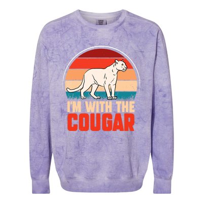 Funny animal graphic I'm with the cougar Colorblast Crewneck Sweatshirt