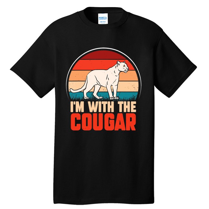 Funny animal graphic I'm with the cougar Tall T-Shirt