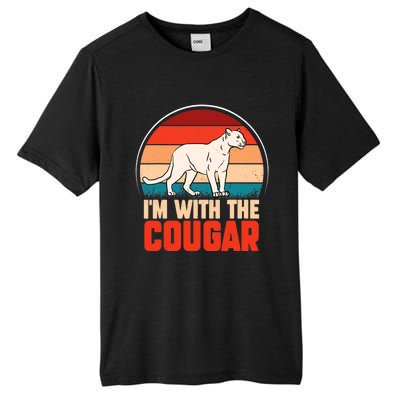 Funny animal graphic I'm with the cougar Tall Fusion ChromaSoft Performance T-Shirt