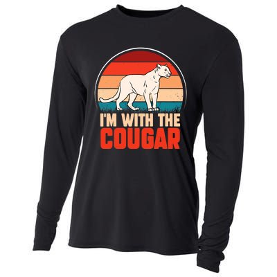 Funny animal graphic I'm with the cougar Cooling Performance Long Sleeve Crew