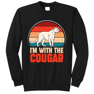 Funny animal graphic I'm with the cougar Tall Sweatshirt