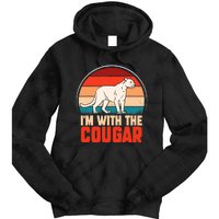 Funny animal graphic I'm with the cougar Tie Dye Hoodie