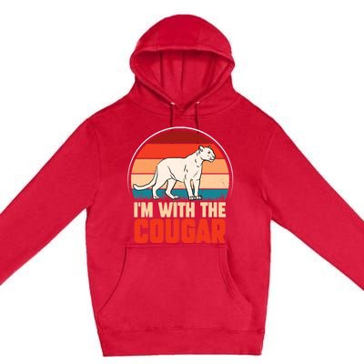 Funny animal graphic I'm with the cougar Premium Pullover Hoodie