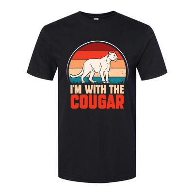 Funny animal graphic I'm with the cougar Softstyle CVC T-Shirt