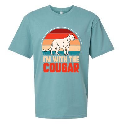 Funny animal graphic I'm with the cougar Sueded Cloud Jersey T-Shirt