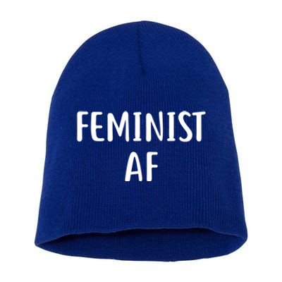 Feminist Af Gift Power Feminist Slogan Gift Short Acrylic Beanie