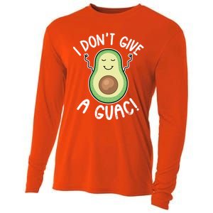 Funny Avocado Gift I Don't Give A Guac Gift Vegan Funny Gift Cooling Performance Long Sleeve Crew