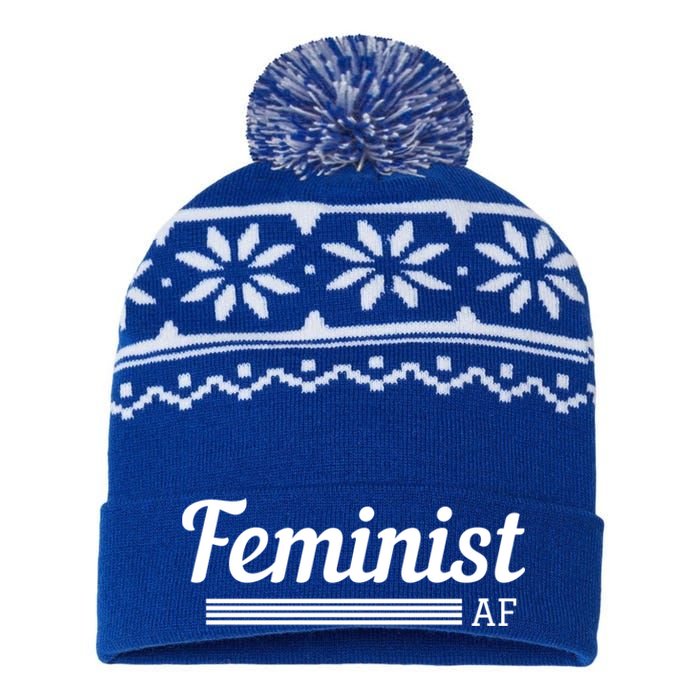 Feminist Af Gift Feminist Equality Movet Gift USA-Made Snowflake Beanie