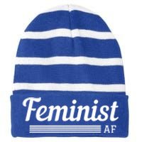 Feminist Af Gift Feminist Equality Movet Gift Striped Beanie with Solid Band