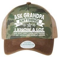 Funny Ask Grandpa Anything I Know A Lot Legacy Tie Dye Trucker Hat