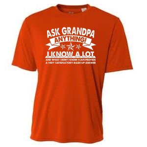 Funny Ask Grandpa Anything I Know A Lot Cooling Performance Crew T-Shirt