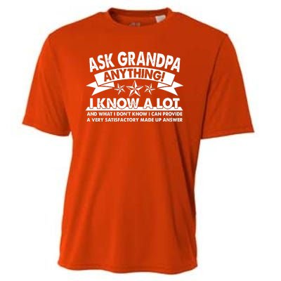 Funny Ask Grandpa Anything I Know A Lot Cooling Performance Crew T-Shirt