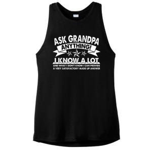 Funny Ask Grandpa Anything I Know A Lot Ladies PosiCharge Tri-Blend Wicking Tank