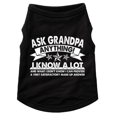 Funny Ask Grandpa Anything I Know A Lot Doggie Tank
