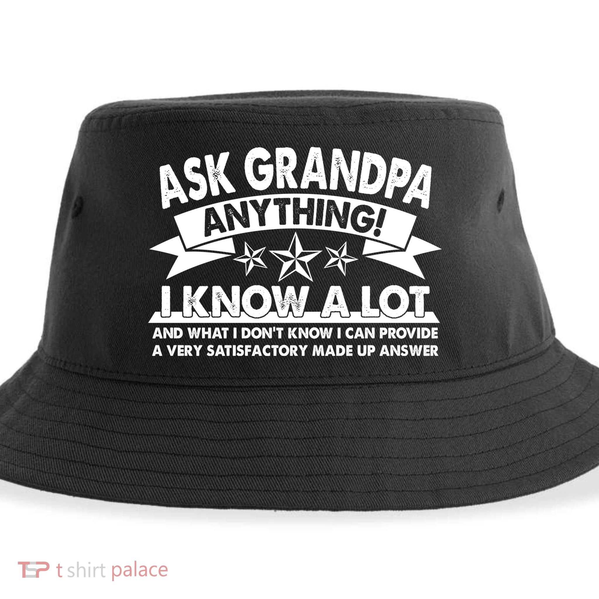 Funny Ask Grandpa Anything I Know A Lot Sustainable Bucket Hat