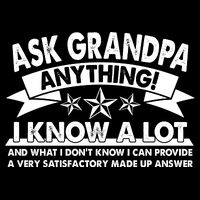 Funny Ask Grandpa Anything I Know A Lot Drawstring Bag