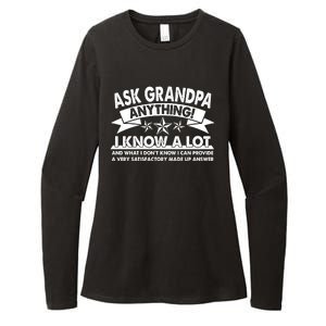 Funny Ask Grandpa Anything I Know A Lot Womens CVC Long Sleeve Shirt