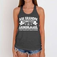 Funny Ask Grandpa Anything I Know A Lot Women's Knotted Racerback Tank