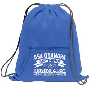 Funny Ask Grandpa Anything I Know A Lot Sweatshirt Cinch Pack Bag