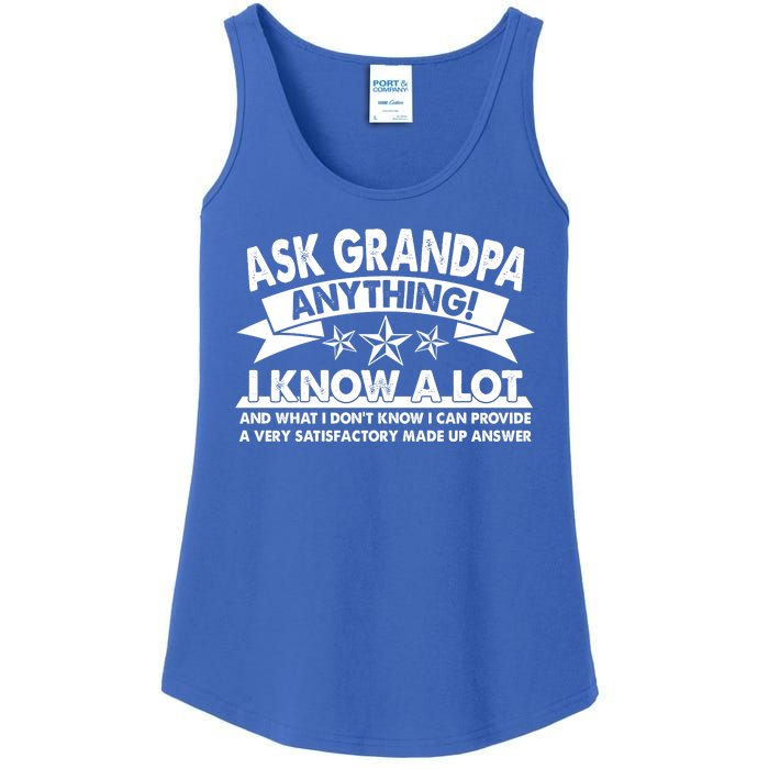 Funny Ask Grandpa Anything I Know A Lot Ladies Essential Tank