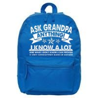 Funny Ask Grandpa Anything I Know A Lot 16 in Basic Backpack