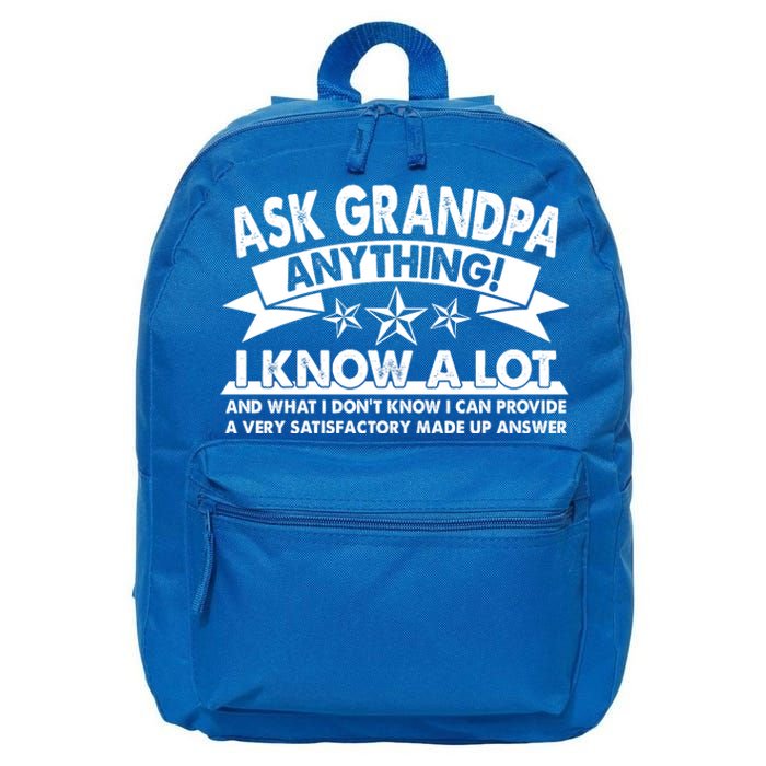 Funny Ask Grandpa Anything I Know A Lot 16 in Basic Backpack